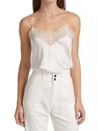 Women\'s Erika Silk Lace Cami - White - at Saks Fifth Avenue