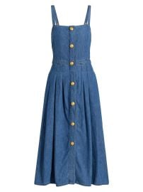 Women\'s Esmeralda Denim Pinafore Midi-Dress - Stokes - at Saks Fifth Avenue