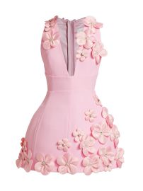 Women\'s Estelle Floral Applique Minidress - Blush - at Saks Fifth Avenue