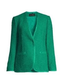 Women\'s Evangeline Tweed Jacket - Dark Turquoise - at Saks Fifth Avenue