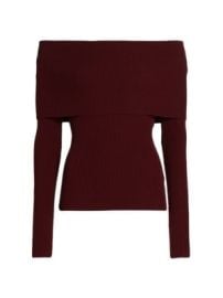 Women\'s Evelyn Wool-Blend Off-The-Shoulder Sweater - Burgundy - at Saks Fifth Avenue