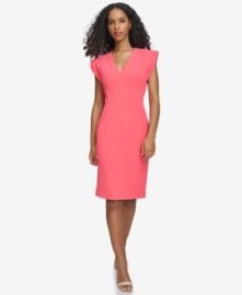 Women\'s Extended-Shoulder V-Neck Dress at Macys