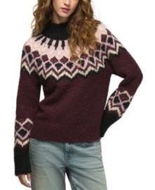 Women\'s Fair Isle Mock Neck Long-Sleeve Sweater at Macys