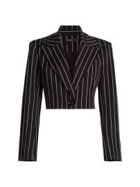 Women\'s Faith Cropped Blazer - Jet Optic Pinstripe - at Saks Fifth Avenue