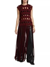 Women\'s Fausti Cable-Knit Fringe Top - Bordeaux - at Saks Fifth Avenue