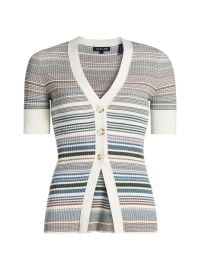 Women\'s Fawne Cotton Stripe Cardigan - Dove Multi - at Saks Fifth Avenue