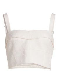 Women\'s Faxon Floral-Embroidered Crop Tank - Dove - at Saks Fifth Avenue