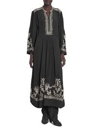 Women\'s Feliana Embroidered A-Line Maxi Dress - Black - at Saks Fifth Avenue