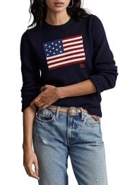 Women\'s Flag Cotton Crewneck Sweater - Cream - at Saks Fifth Avenue