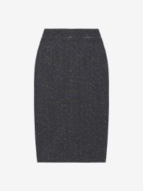 Women\'s Flecked Pinstripe Slashed Zip Pencil Skirt in Grey | McQueen US at McQueen