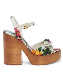 Women\'s Floral 125MM Platform Wedge Sandals - at Saks Fifth Avenue