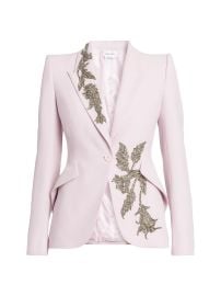 Women\'s Floral Beaded Crepe Single-Breasted Jacket - Black - at Saks Fifth Avenue