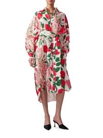 Women\'s Floral Oversized Silk Shirtdress - White Multi - at Saks Fifth Avenue