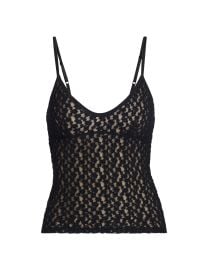 Women\'s Floral Smocked Lace Camisole - Black - at Saks Fifth Avenue