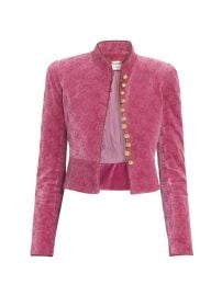 Women\'s Floral Velvet Crop Jacket - Burnt Lilac - at Saks Fifth Avenue