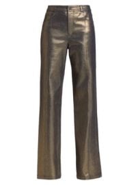 Women\'s Francine Coated Straight Pants - Gold - at Saks Fifth Avenue