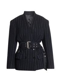 Women\'s Fyma Striped Wool Blazer - Midnight - at Saks Fifth Avenue