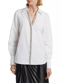 Women\'s Gabbay Embellished Cotton Blouse - Ivory - at Saks Fifth Avenue