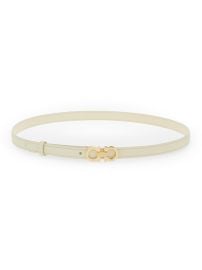 Women\'s Gancini Buckle Leather Belt - Mascarpone - at Saks Fifth Avenue