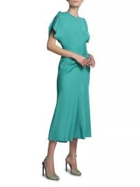 Women\'s Gathered Jersey Midi-Dress - Peacock - at Saks Fifth Avenue