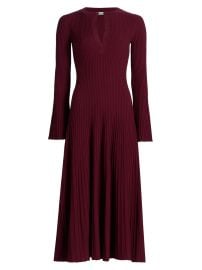 Women\'s Genna Rib-Knit Midi-Dress - Cranberry - at Saks Fifth Avenue