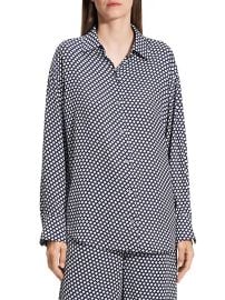 Women\'s Geo Block Boyfriend Shirt - Sapphire Multi - at Saks Fifth Avenue