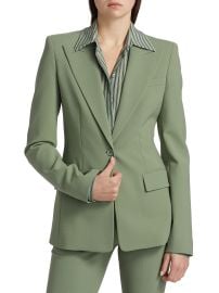Women\'s Georgina Stretch Virgin-Wool Single-Breasted Blazer - Celadon - at Saks Fifth Avenue