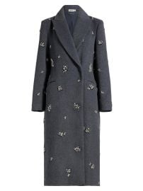 Women\'s Gianni Embellished Coat - Heather Grey - at Saks Fifth Avenue