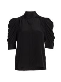 Women\'s Gillian Silk Top - Noir - at Saks Fifth Avenue