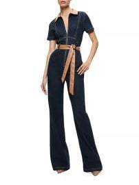 Women\'s Gorgeous Denim Tie-Waist Jumpsuit - Dark Rinse - at Saks Fifth Avenue