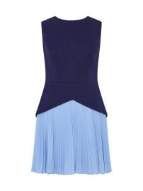 Women\'s Haddy Pleated Two-Tone Minidress - Navy - at Saks Fifth Avenue