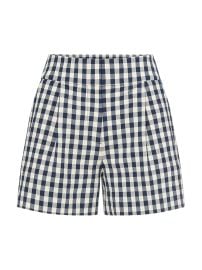 Women\'s Haina Gingham Stretch-Cotton High-Rise Shorts - Navy Dove - at Saks Fifth Avenue