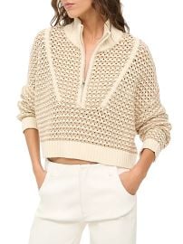 Women\'s Hampton Striped Crochet Sweater - Breeze Creme - at Saks Fifth Avenue