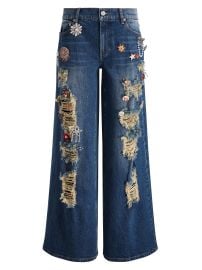 Women\'s Harper Distressed & Embellished Baggy Jeans - Cambria Vintage - at Saks Fifth Avenue