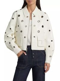 Women\'s Harriet Faux-Leather Jacket - Ivory - at Saks Fifth Avenue