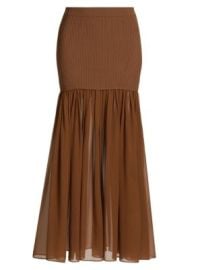 Women\'s Hayden Fit & Flare Maxi Skirt - Light Chesnut - at Saks Fifth Avenue