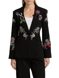 Women\'s Heritage Rose Cheyenne Embellished Blazer - Black Multi - at Saks Fifth Avenue