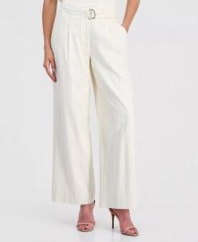 Women\'s High-Rise Belted Wide-Leg Pants at Macys