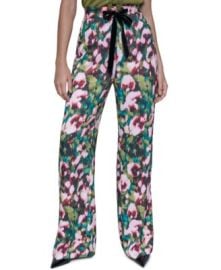 Women\'s High-Waist Wide-Leg Floral Trousers at Macys