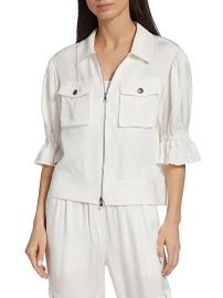 Women\'s Holly Puff-Sleeve Utility Jacket - Blue Sapphire - at Saks Fifth Avenue