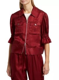 Women\'s Holly Puff-Sleeve Utility Jacket - Plum Radish - at Saks Fifth Avenue