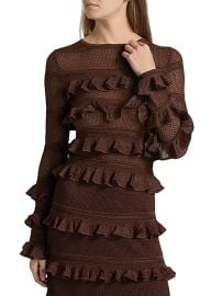 Women\'s Hypnotic Knitted Lace Frill Top - Metallic Chocolate - at Saks Fifth Avenue