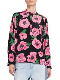 Women\'s Iconic Poppy Print Shirt - Pink Black - at Saks Fifth Avenue