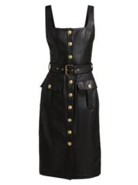 Women\'s Idy Faux Leather Tank Dress - Black Gold - at Saks Fifth Avenue