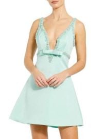 Women\'s Ieena Beaded & Bow-Embellished Minidress - Mint - at Saks Fifth Avenue