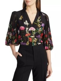 Women\'s Ilan Floral Pleated Blouse - Secret Garden - at Saks Fifth Avenue