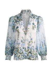 Women\'s Ilan Pleated Blouson-Sleeve Blouse - Fresh Air Carolina Blue - at Saks Fifth Avenue