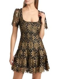 Women\'s Ilisa Metallic Guipure Lace Minidress - Gold - at Saks Fifth Avenue