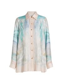 Women\'s Illuminate Relaxed Button-Front Shirt - Blue Agate - at Saks Fifth Avenue