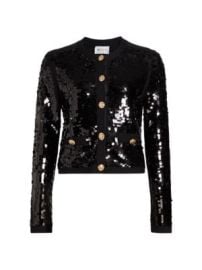 Women\'s Iman Sequined Button-Down Cardigan - Black - at Saks Fifth Avenue